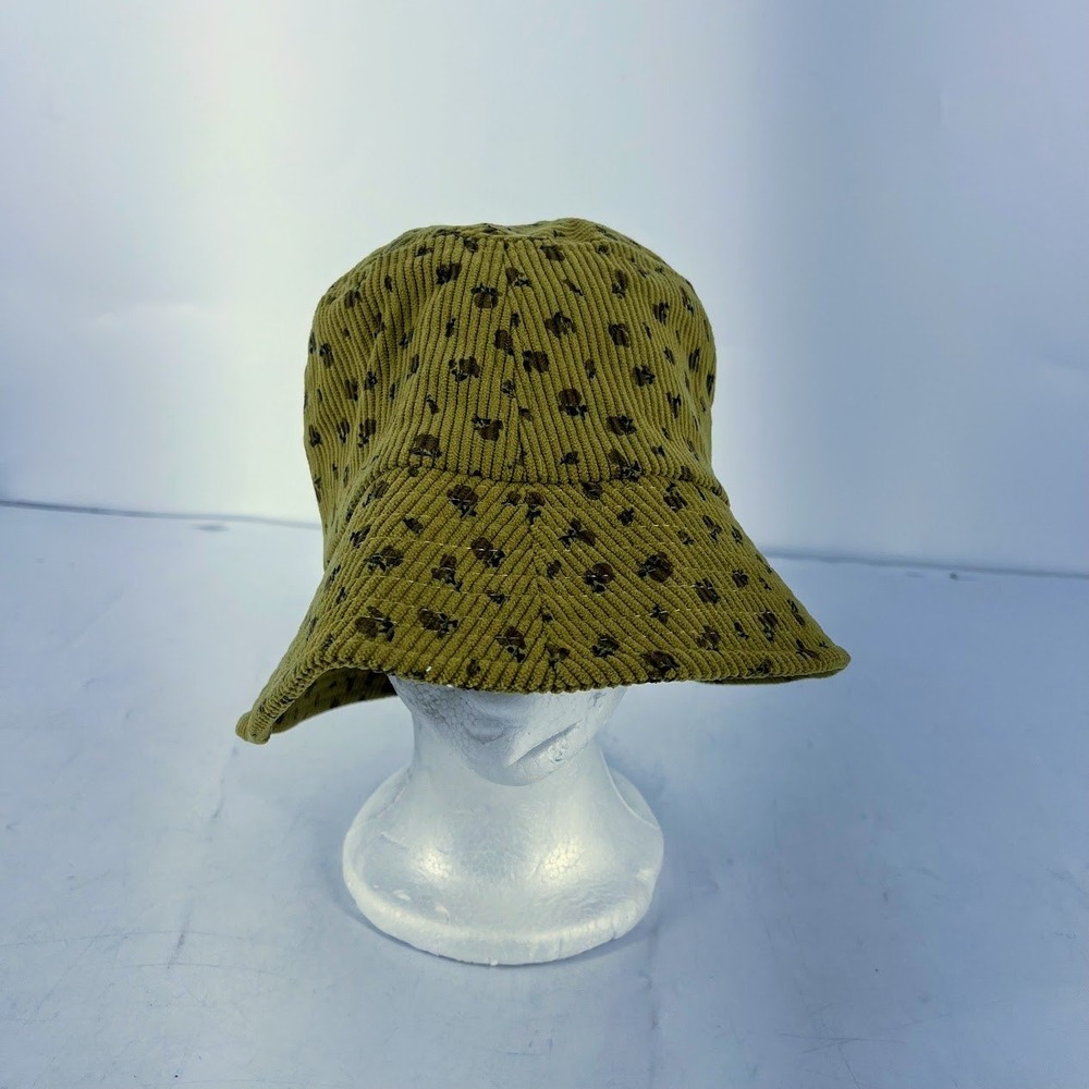 Melrose & Market Mustard Yellow Floral Corduroy Bucket Hat Metallic MM502073NS